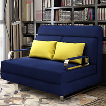 伊维雅多功能沙发床 可折叠拆洗布艺床 小户型沙发床 简约现代沙发床(湖蓝色 1.2米宽*1.9米长)