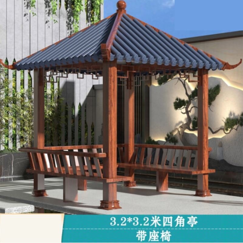 俊采云jcy101a凉亭户外铝合金四角六角亭园林景观亭庭院室外别墅古建