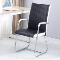 俊采云JCY-B24电脑椅子办公椅家用弓形会议椅靠背座椅钢制脚（单位：把）(黑色)