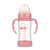 运智贝玻璃奶瓶宝宝用品带防尘盖婴儿宽口玻璃奶瓶(粉色 240ml)
