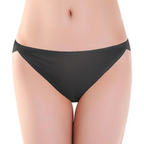 LPCSS品牌女士内裤高开叉性感薄透气桑蚕丝真丝低腰三角裤E704(黑色 M)