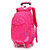 小学生书包初中女生拉杆书包可拆卸可爱韩版双肩背包(玫红色 六轮)