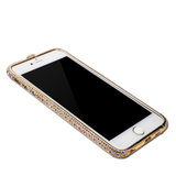 亿和源iPhone7水钻金属边框镶钻手机壳三排钻苹果6s保护套(土豪金紫白i7)
