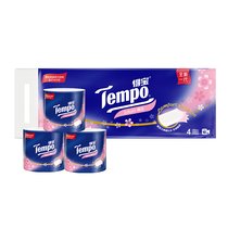 得宝(Tempo)有芯卷筒卫生纸4层160g*10卷 樱花香味