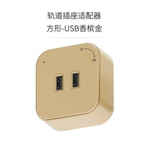 卡西诺官方旗舰店 P系列轨道插座方形适配器大五孔多色双USB可选(（P系）方形金色USB)