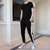 X17短袖套装男韩版潮流帅气T恤九分裤一套青年休闲运动两件套XCF0150(黑色 M)