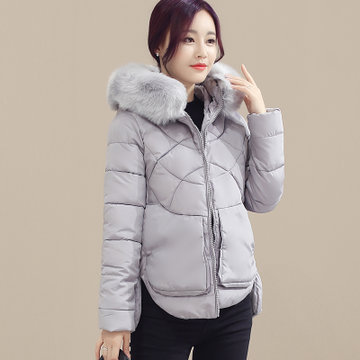 莉菲姿2017秋冬新款羽绒棉服女韩版斗篷a字短款大毛领棉衣时尚外套