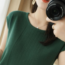 2021夏季新款女士纯棉针织T恤圆领套头百搭短袖短款显瘦打底衫(军绿色 XL)