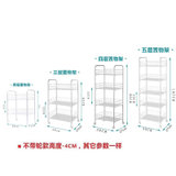 小推车置物架厨房卫生间可移动带轮储物架子家用多层放零食收纳架(白色金属款 带轮 5层)