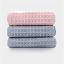 图强蜂窝童巾t2380-粉色1条+绿2条 轻薄便携柔软吸水