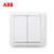 ABB开关插座面板德静系列白色86型二位单控开关二开单控二开开关AJ102