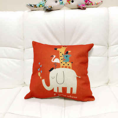 被窝窝 棉麻抱枕靠枕腰枕沙发靠垫 含枕芯(大象