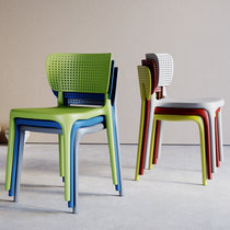 北欧家用塑料餐椅子简约休闲靠背椅子时尚塑胶书桌洽谈椅户外凳子(100把以上/单把批发价 默认版本)