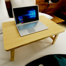 一米色彩简约电脑桌现代松木实木床上宿舍大学生上下铺笔记本可折叠懒人桌(原木色小号)