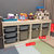 可比熊儿童书架收纳柜书柜绘本架实木家用落地宝宝幼儿园玩具架(灰色)