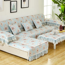 黎优家纺欧式夏季亚麻沙发垫简约现代防滑布艺时尚四季通用坐垫子(若梦-蓝)
