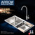 ARROW箭牌卫浴手工槽加大双槽加厚不锈钢洗碗槽洗菜盆AE55121系列(AE551212)