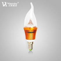 汉斯威诺 LED灯泡节能灯泡拉尾蜡烛小螺口E14尖泡ledHS407001(3W暖光)
