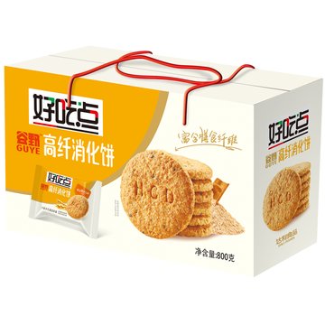 达利园好吃点高纤消化饼800g 休闲零食代早餐饼干点心 新老包装随机