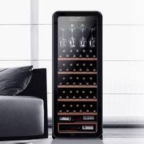 HCK哈士奇 SC-208R 复古酒柜电子温控家用嵌入式恒温风冷红酒柜 92瓶 黑色