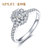 金利福钻石 白18K金钻戒 女士订结婚 钻石戒指 女款戒指 钻石饰品定制K1283 主石0.32ct 副石0.54ct