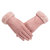 麂皮绒冬季保暖手套 韩版加厚加绒户外可触屏手套(粉色 均码)