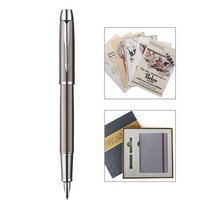 派克（PARKER）新款星空物语贺卡笔记本礼盒-IM金属灰白夹墨水笔/钢笔