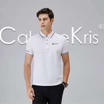 CaldiceKris（中国CK）CK-F2004 单单乐-中国CK联名款男短袖POLO恤衫(白色 XL)