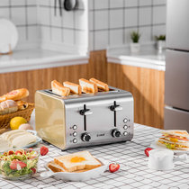 东菱(Donlim)DL-8590A多士炉不锈钢烤面包机4片烤三明治吐司机(金色)