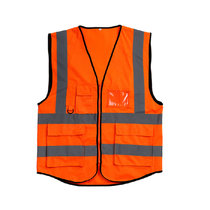 谋福 反光安全背心 反光衣 交通马甲 骑行马甲 荧光马甲/有口袋（可印制）(橙色)