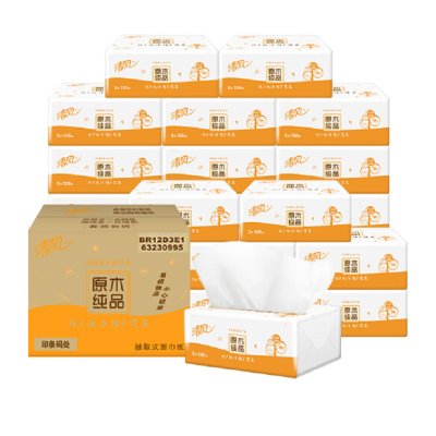 清风 抽纸 原木纯品3层120抽18包餐巾纸纸巾家庭装(整箱售卖)(整箱18包) 清风 抽纸 原木纯品3层120抽18包餐巾纸纸巾家庭装(整箱售卖)(整箱18包)