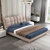 A家家具 双人床现代简约布艺床婚床1.8米可拆洗布艺软靠床DA0183(杏色 1.5米架子床+床头柜*2)