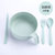 家用泡面碗带盖学生碗筷套装可爱塑料方便面碗个性大汤碗日式餐具.sy(北欧绿4件套)