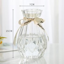 创意花瓶玻璃透明水养客厅摆件鲜花插花瓶北欧简约富贵竹干花花瓶(15CM新诺透明特价1个中等 默认版本)
