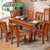 健舒宝 小户型实木餐桌餐台 西餐桌椅组合 中式橡木饭桌家具(1.3M 一桌四椅)