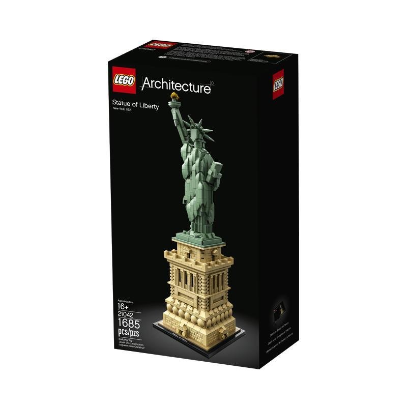 乐高建筑系列美国自由女神像21042小颗粒拼插积木玩具