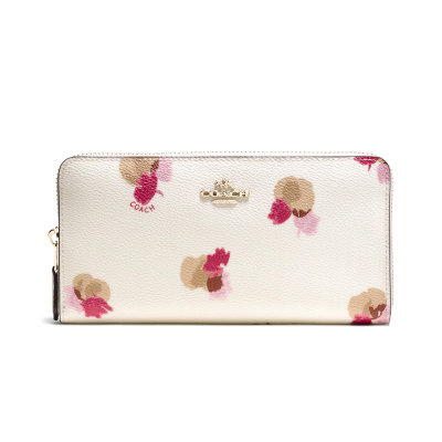 COACH 蔻驰 新款女式花卉印花涂层拉链钱包 53794(白色) COACH 蔻驰 新款女式花卉印花涂层拉链钱包 53794(白色)