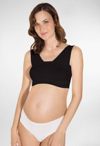 孕妇哺乳可掀开纯棉喂奶文胸罩意大利原装进口Relaxmaternity5700(黑色 L)