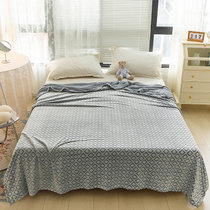 丹杰 珊瑚绒毯子床上用毛毯春秋法兰绒法莱绒床单沙发午睡毯铺床宿舍单人盖毯(格子蓝)