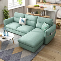 美天乐 布艺沙发组合北欧乳胶沙发现代简约客厅整装中小户型家具沙发套装(薄荷绿 三人位（海绵款）)