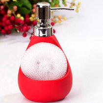 普润 陶瓷洗手液瓶 欧式创意 乳液瓶 浴室 皂液器 沐浴露瓶(红色)