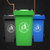 亿景鸿基 环卫户外垃圾桶酒店 大号商用绿色带轮垃圾桶(绿色 100L)