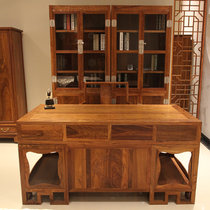 红木家具红木1.6米书桌实木简约现代中式办公桌老板桌两件套大班台刺猬紫檀木