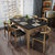 乔林曼兰 餐桌 北欧现代 火烧石 餐桌椅组合套装(胡桃木色 1.3米餐桌+6椅)