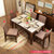 浪漫星 餐桌 实木餐桌 北欧客厅家具实木餐台 9038#餐桌(餐桌+四椅-大理石 1.5米)