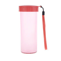 特百惠新款水杯塑料杯子学生运动水杯430ml夏季柠檬杯便携随手杯(石榴红)