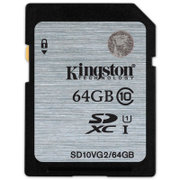 金士顿（kingston）相机存储卡 SD class10 UHS-I高速存储卡(80MB/s 64G)