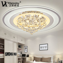 汉斯威诺现代简约水晶灯LED卧室灯圆形长方形客厅灯HS601043(圆形 25CM 17W)