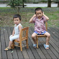 【京好】儿童椅子凳子 换鞋梳妆凳 小孩靠背实木楠竹折叠休闲椅AB58(靠背椅小号 坐宽25总高49厘米)