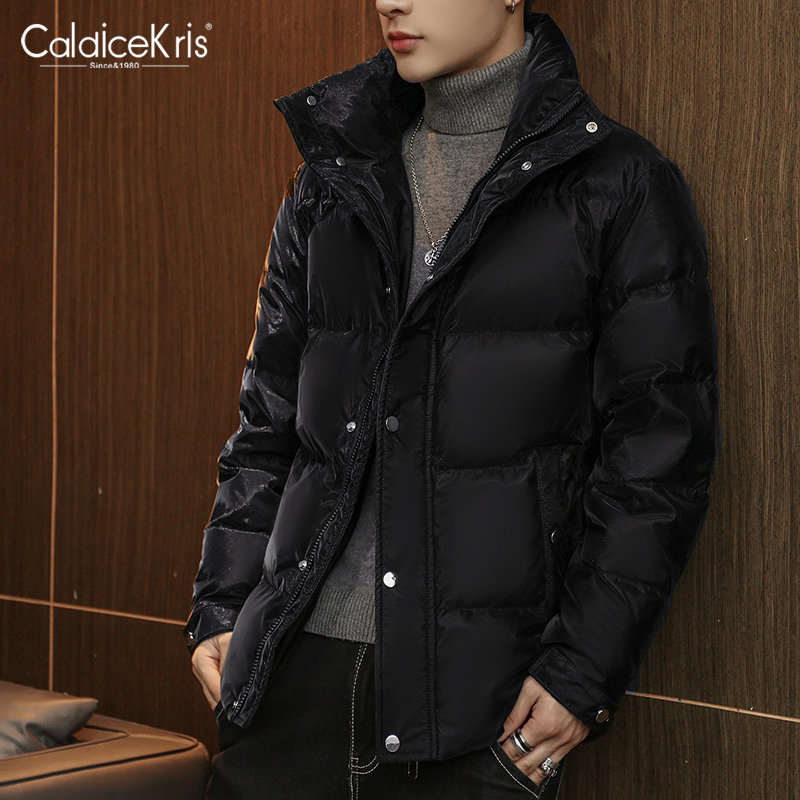 caldicekris中国ck男款休闲羽绒服ckf8020黑色xxxl